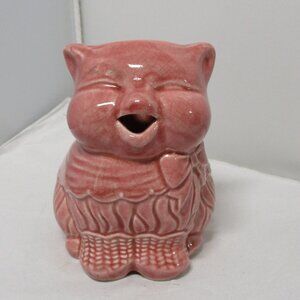Vintage Pink Glazed McCoy USA Pottery Pig Shaped Creamer Cupid Pig